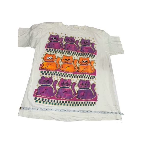 Vintage 1993 Fun Art by Lori B cat t-shirt with shoulder pads. - Picture 1 of 10